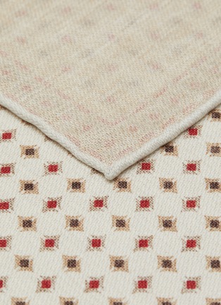 Detail View - Click To Enlarge - BRUNELLO CUCINELLI - Square Patterned Silk Pocket Square