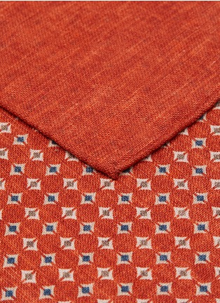 Detail View - Click To Enlarge - BRUNELLO CUCINELLI - Square Patterned Silk Pocket Square