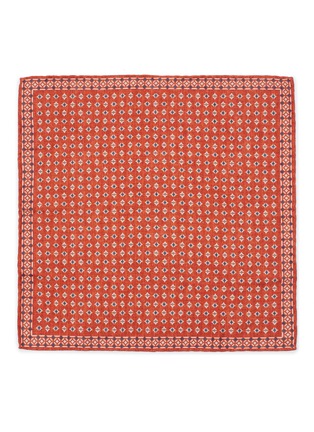 Figure View - Click To Enlarge - BRUNELLO CUCINELLI - Square Patterned Silk Pocket Square