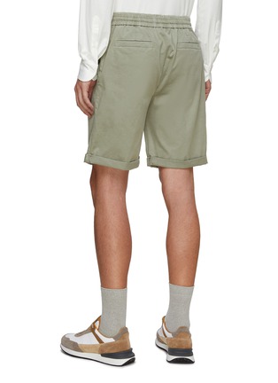 Back View - Click To Enlarge - BRUNELLO CUCINELLI - Drawstring Waist Pleated Bermuda Shorts
