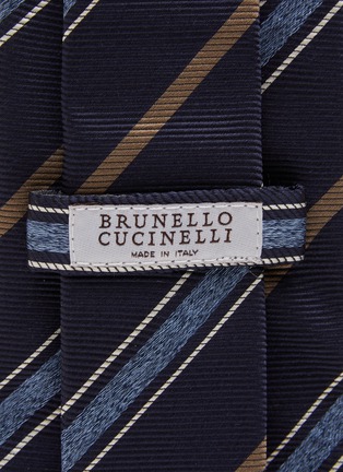 Detail View - Click To Enlarge - BRUNELLO CUCINELLI - Striped Silk Tie