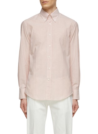 Main View - Click To Enlarge - BRUNELLO CUCINELLI - Striped Cotton Blend Button Down Shirt
