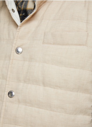  - BRUNELLO CUCINELLI - Quilted Linen Wool Blend Snap Button Vest