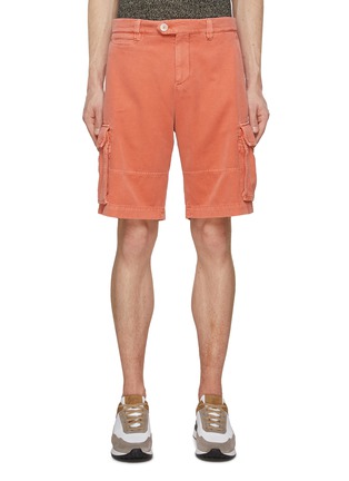 Main View - Click To Enlarge - BRUNELLO CUCINELLI - Flat Front Cotton Cargo Shorts