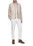 Figure View - Click To Enlarge - BRUNELLO CUCINELLI - Half Zip Spread Collar Short Sleeve Polo Shirt