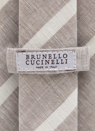 Detail View - Click To Enlarge - BRUNELLO CUCINELLI - Striped Linen Tie