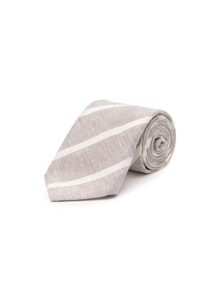 Main View - Click To Enlarge - BRUNELLO CUCINELLI - Striped Linen Tie