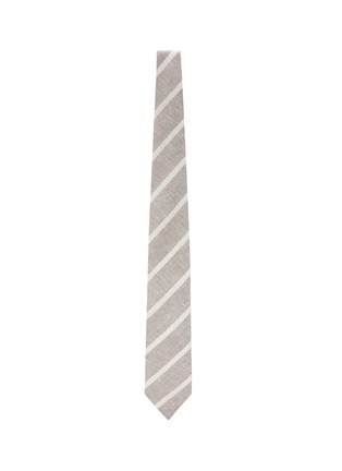 Figure View - Click To Enlarge - BRUNELLO CUCINELLI - Striped Linen Tie