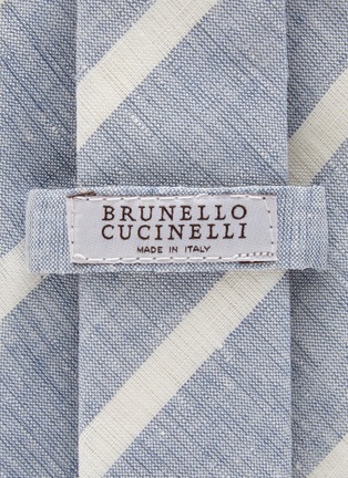 Detail View - Click To Enlarge - BRUNELLO CUCINELLI - Striped Linen Tie