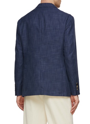 Back View - Click To Enlarge - BRUNELLO CUCINELLI - Single Breasted Notched Lapel Houndstooth Wool Blazer