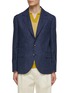 Main View - Click To Enlarge - BRUNELLO CUCINELLI - Single Breasted Notched Lapel Houndstooth Wool Blazer