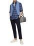 Figure View - Click To Enlarge - BRUNELLO CUCINELLI - Chequered Linen Button Down Shirt