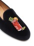 Detail View - Click To Enlarge - STUBBS & WOOTTON - ‘MARY MOJITO’ COCKTAIL EMBROIDERY FLAT VELVET LOAFERS