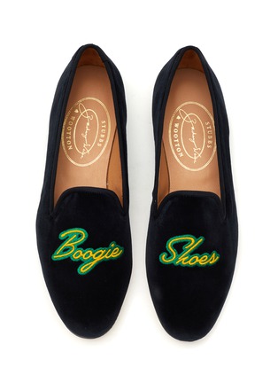 Detail View - Click To Enlarge - STUBBS & WOOTTON - ‘BOOGIE’ EMBROIDERY FLAT VELVET LOAFERS
