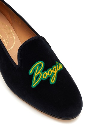 Detail View - Click To Enlarge - STUBBS & WOOTTON - ‘BOOGIE’ EMBROIDERY FLAT VELVET LOAFERS