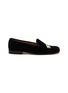 STUBBS & WOOTTON - ‘CHAMPAGNE’ EMBROIDERY FLAT VELVET LOAFERS
