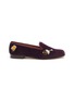 Main View - Click To Enlarge - STUBBS & WOOTTON - ‘CELEBRATION’ DRINKING GLASSES EMBROIDERY FLAT VELVET LOAFERS