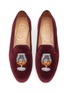 Detail View - Click To Enlarge - STUBBS & WOOTTON - ‘BRANDY’ EMBROIDERY FLAT VELVET LOAFERS