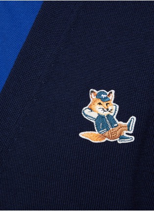  - MAISON KITSUNÉ - Dressed Fox Patch Merino Wool Loose Fit Cardigan