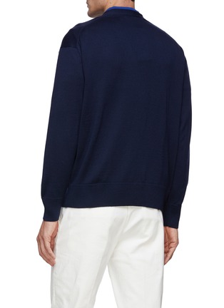 Back View - Click To Enlarge - MAISON KITSUNÉ - Dressed Fox Patch Merino Wool Loose Fit Cardigan