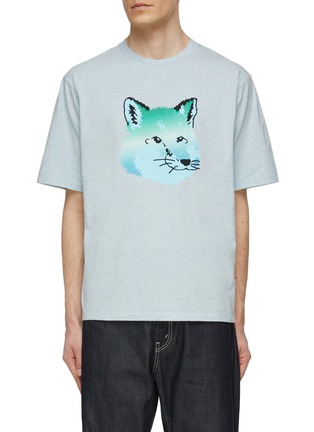 Main View - Click To Enlarge - MAISON KITSUNÉ - Vibrant Fox Head Print Cotton Crewneck T-Shirt