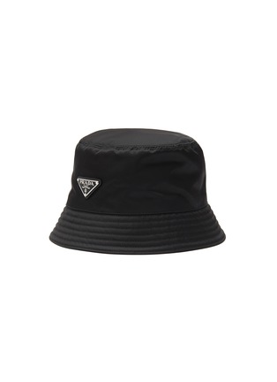 Main View - Click To Enlarge - PRADA - Enamelled Metal Triangular Logo Re-Nylon Bucket Hat