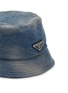 Detail View - Click To Enlarge - PRADA - Logo Plauqe Light Washed Denim Bucket Hat