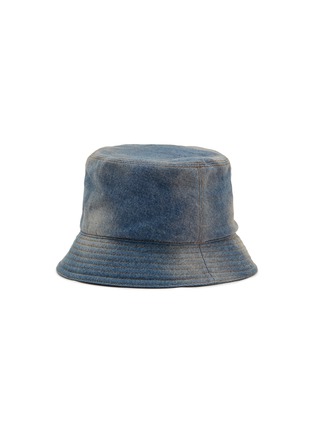 PRADA | Logo Plauqe Light Washed Denim Bucket Hat