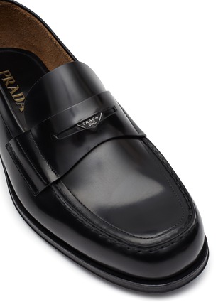 Detail View - Click To Enlarge - PRADA - Mini Logo Plaque Penny Loafer