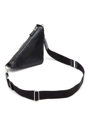 Detail View - Click To Enlarge - PRADA - Logo Plaque Leather Triangular Bag