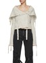 Main View - Click To Enlarge - ACNE STUDIOS - WRAP EFFECT OFF SHOULDER RIB PANELLED KNIT CARDIGAN