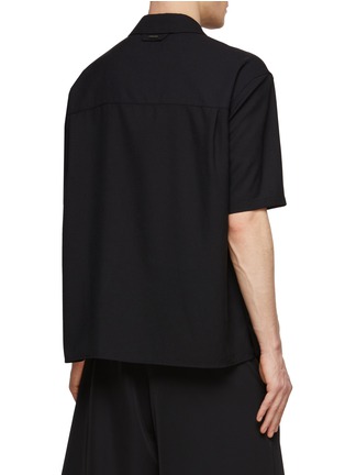 Back View - Click To Enlarge - SOLID HOMME - Front Zip Short Sleeve Shirt