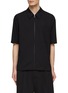 Main View - Click To Enlarge - SOLID HOMME - Front Zip Short Sleeve Shirt