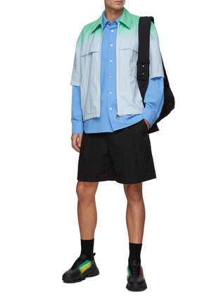 Figure View - Click To Enlarge - SOLID HOMME - Drawstring Zip Pocket Shorts