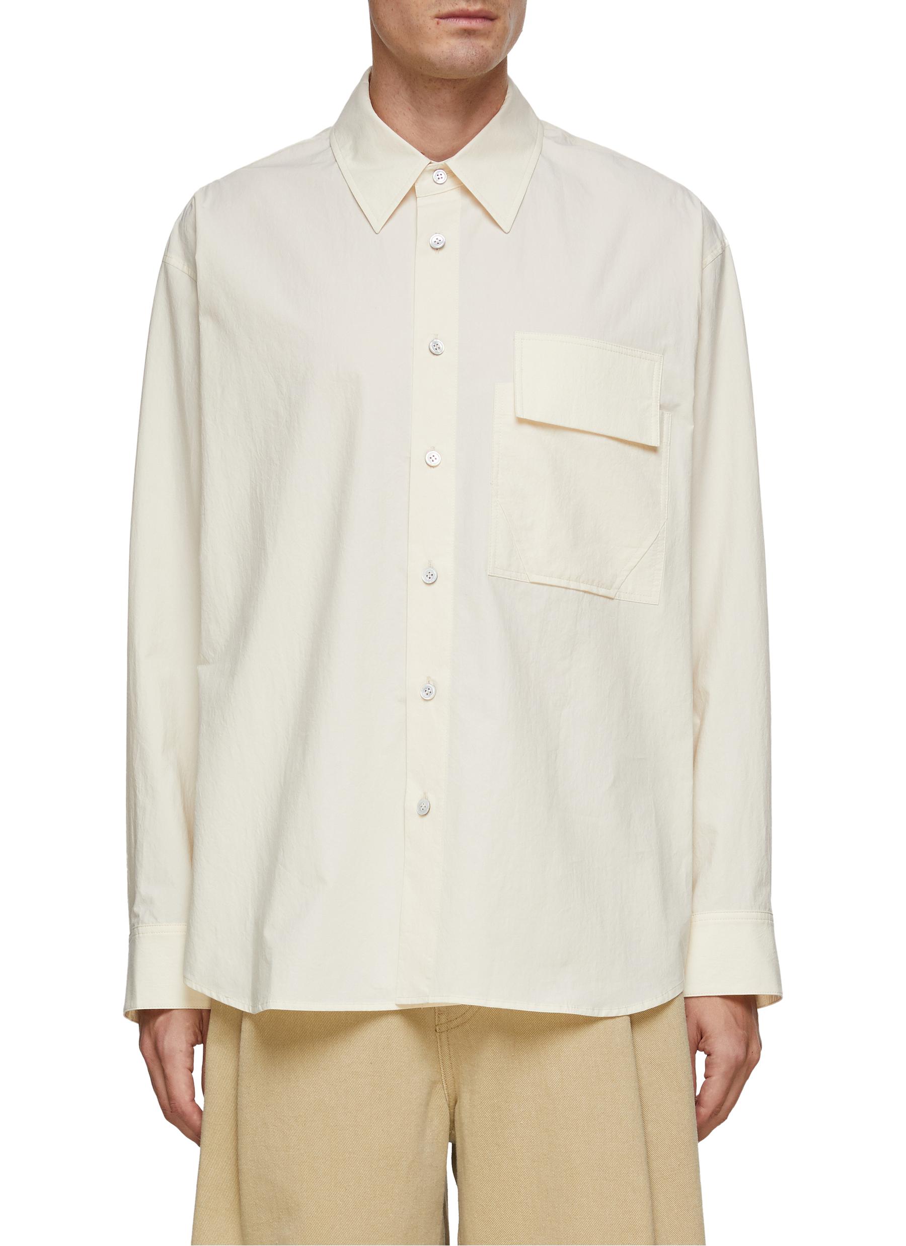 SOLID HOMME PATCH POCKET BUTTON UP SHIRT