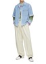 Figure View - Click To Enlarge - SOLID HOMME - Washed Denim Boxy Bowling Shirt