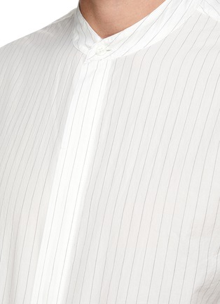  - ORLEBAR BROWN - ‘Dekker’ Pinstriped Cotton Band Collar Shirt
