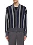 Main View - Click To Enlarge - CFCL - ‘Louver’ Panelled Button Front Knit Cardigan