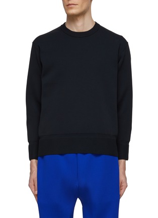 Main View - Click To Enlarge - CFCL - ‘Milan’ Crewneck Long Sleeve Rib Knit Panel Sweatshirt