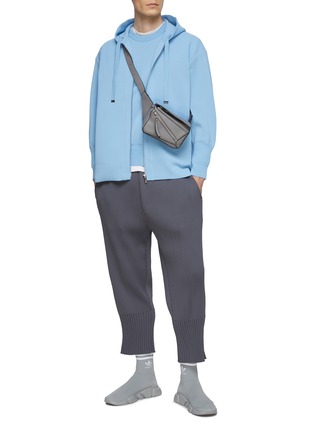 Figure View - Click To Enlarge - CFCL - ‘Milan’ Crewneck Long Sleeve Rib Knit Panel Sweatshirt