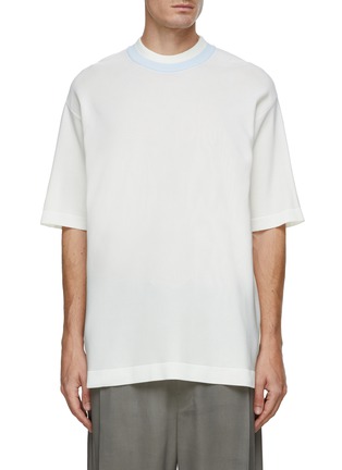Main View - Click To Enlarge - CFCL - Contrast Neckline Cupro T-Shirt