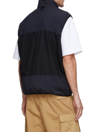 Back View - Click To Enlarge - COMME DES GARÇONS HOMME - Velcro Logo Ripstop Panel Wool Vest