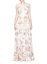 Main View - Click To Enlarge - NEEDLE & THREAD - 'Pink Peony' lace trim floral print gown