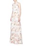 Figure View - Click To Enlarge - NEEDLE & THREAD - 'Pink Peony' lace trim floral print gown