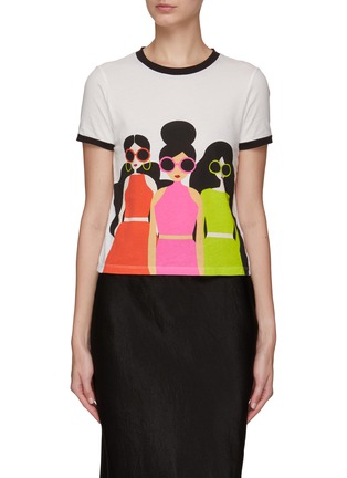 Main View - Click To Enlarge - ALICE + OLIVIA - ‘RYLYN’ STACE FACE CREWNECK COTTON T-SHIRT