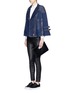 Figure View - Click To Enlarge - GIVENCHY - Quilted shoulder denim cape jacket