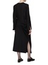 Back View - Click To Enlarge - THE ROW - ‘LUCIENNE’ DRAPED DETAIL SIDE SLIT WOOL MIDI DRESS