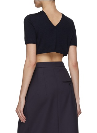 Back View - Click To Enlarge - THE ROW - ‘VIC’ CROPPED FINE WOOL SILK TOP