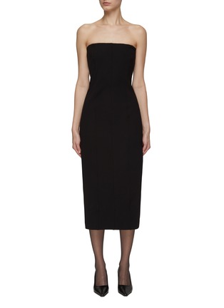 Main View - Click To Enlarge - THE ROW - ‘MELONIA’ STRAPLESS MIDI TUBE DRESS