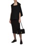Figure View - Click To Enlarge - THE ROW - ‘SEINE’ SQUARE NECK CAPE DETAIL ASYMMETRIC WOOL TOP